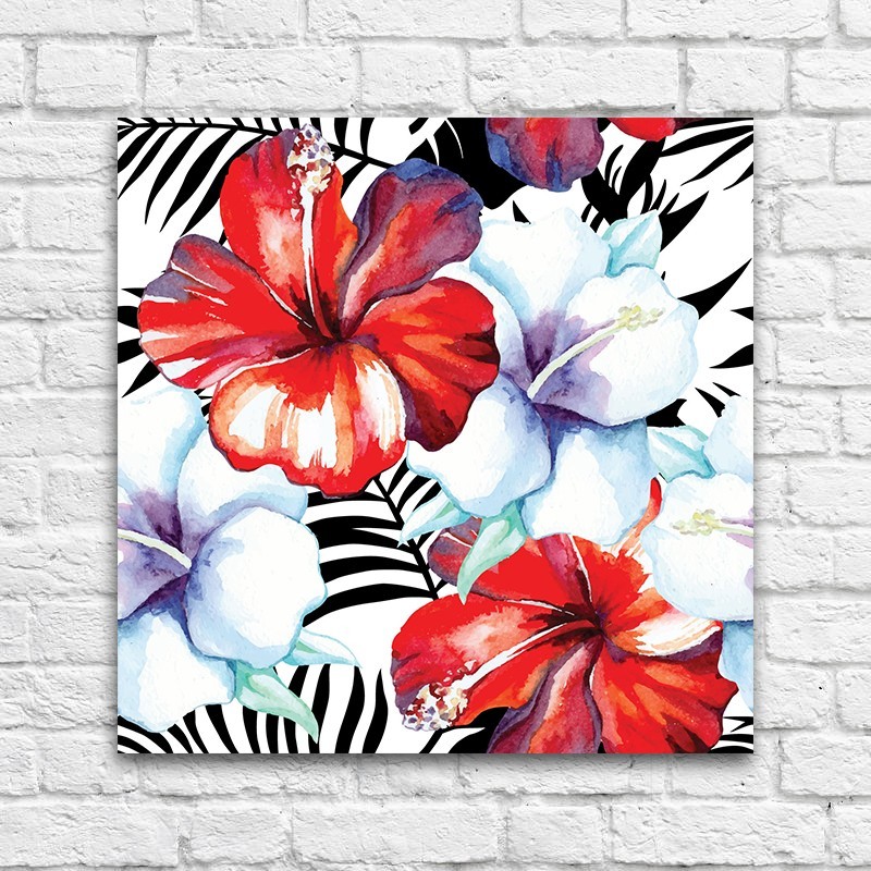 cuadro con flores cuadro flores tropicales rojas cuadro con flores cuadro flores tropicales rojas